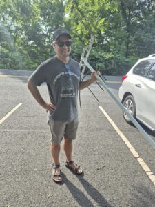 Todd, KE2HPS with VHF Yagi